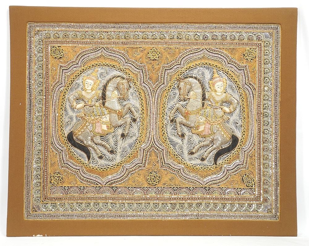 Burmese Kalaga Panel, 32 x 40". (1 of 2)