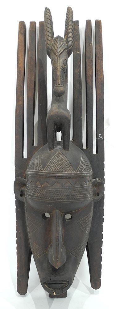 Bamana/Bambara Mali Mask Acquired Gambia C.1990, 27 1/2"h. (1 of 4)