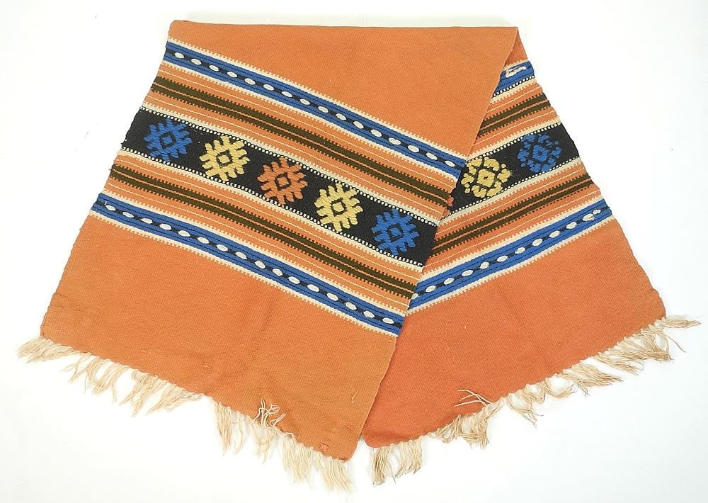 Navajo Style Blanket, 4' x 18 1/2".: Navajo Style Blanket, 4' x 18 1/2".