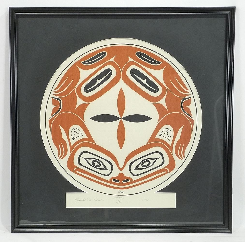 Serigraph signed Claude Davidson, 17" Diameter, "Frog" #59/150 1988. (1 of 3)