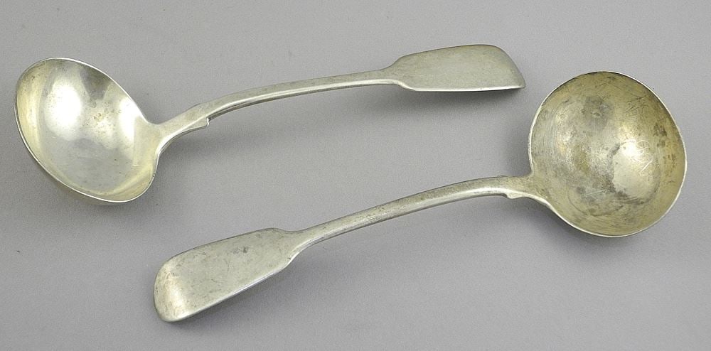Pair of Hallmarked Silver Ladles, 6 3/4"L, 108g.: Pair of Hallmarked Silver Ladles, 6 3/4"L, 108g.