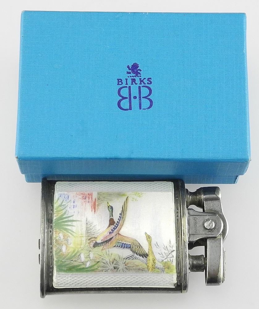 Ronson Sterling Silver & Enamel Lighter, 2 3/8"h, 58.6g. (1 of 4)