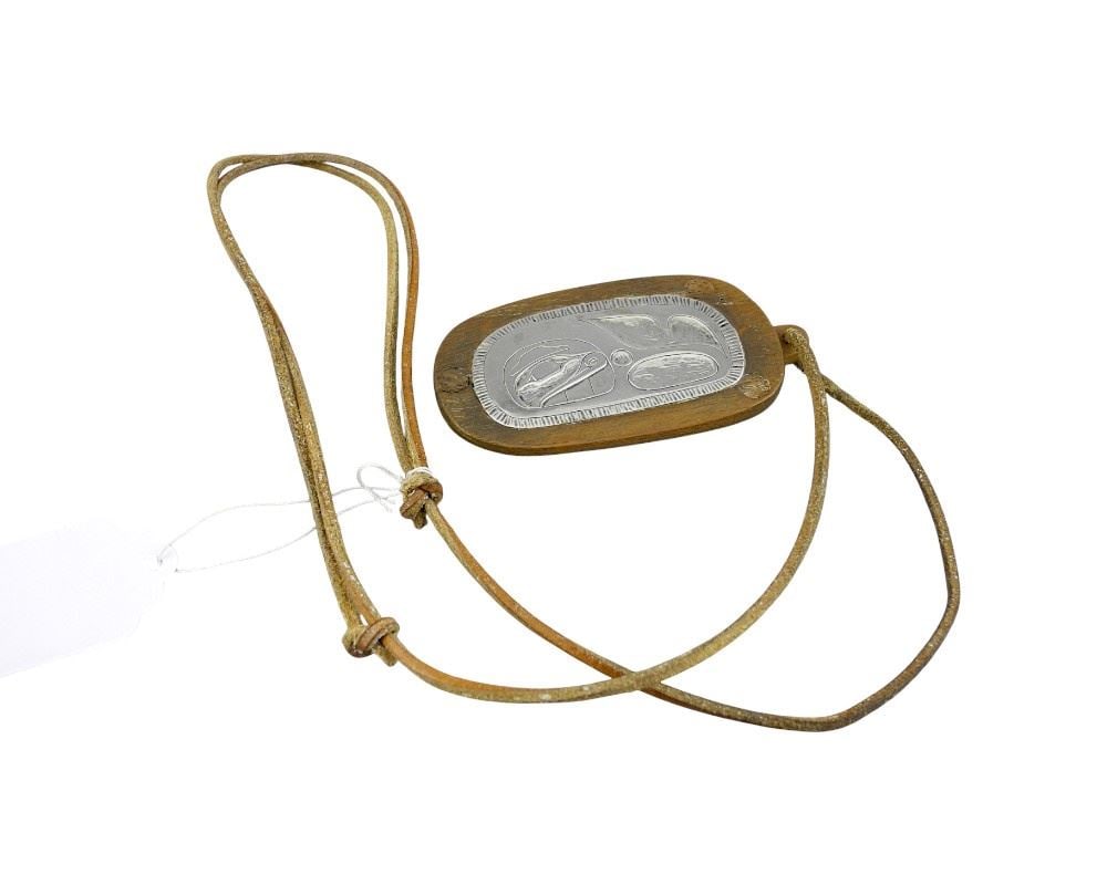 Plaque Pendant Monogrammed SH'73, 3 1/2"h.: Plaque Pendant Monogrammed SH'73, 3 1/2"h.