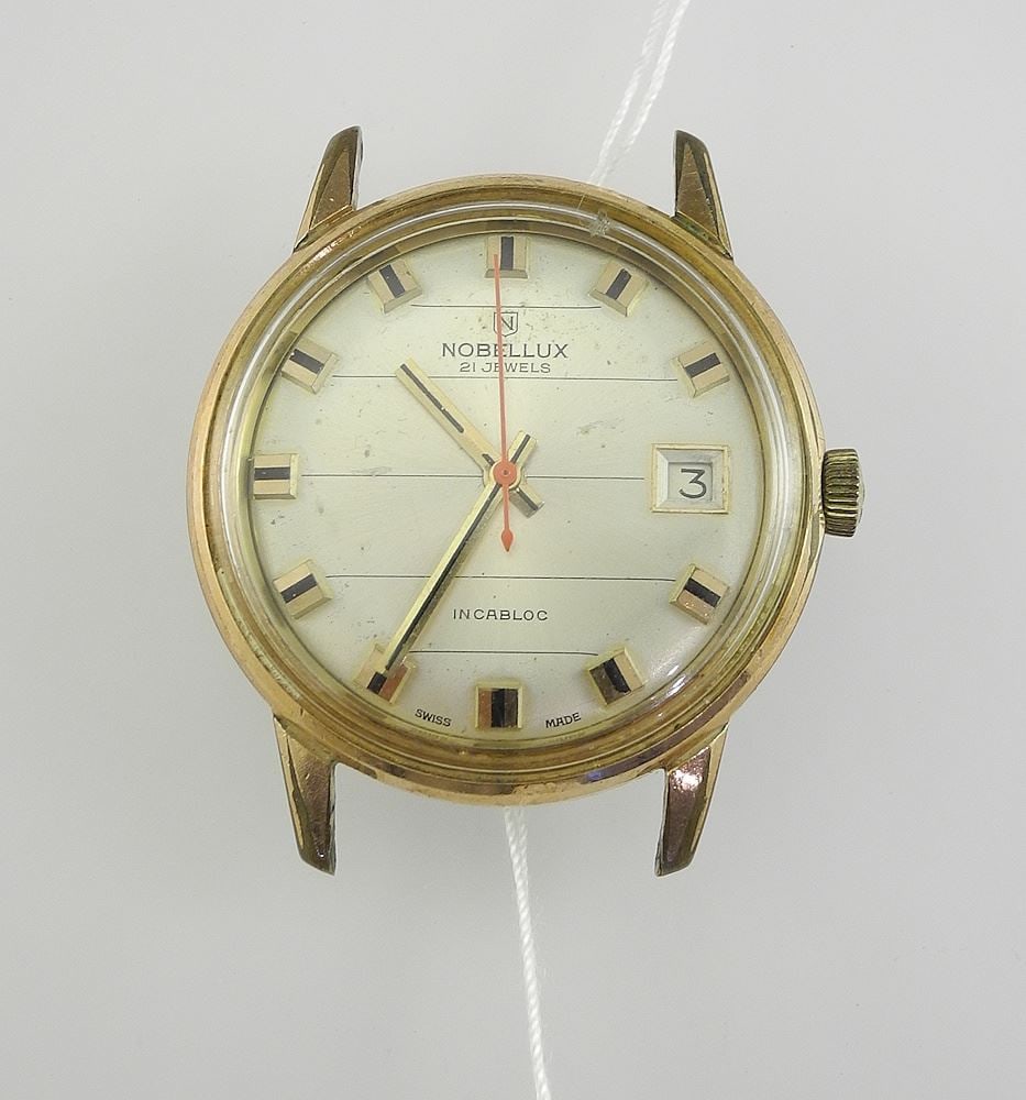 1966 Nobellux by Fortis 21 Jewels Swiss Movement Timepiece, 35mm wide.: 1966 Nobellux by Fortis 21 Jewels Swiss Movement Timepiece, 35mm wide.