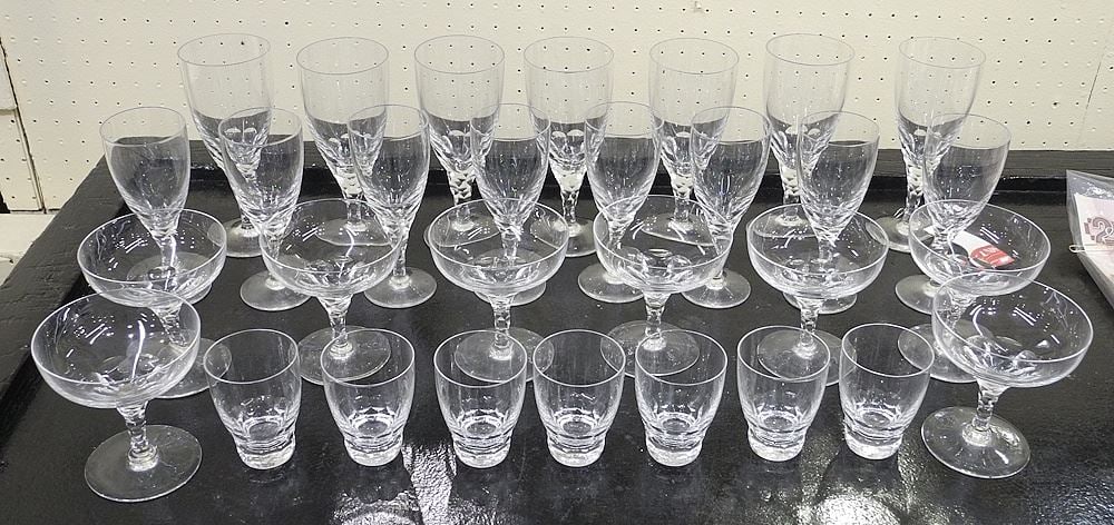 Collection of Orrefors Crystal Stemware, Marked OF, 3 1/4 - 7 1/8"h (1 of 3)