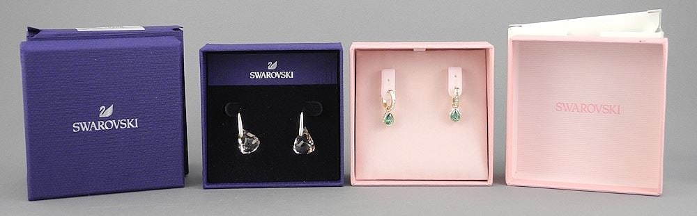 Two Pair of Swarovski Earrings with Original Boxes. (1 of 2)
