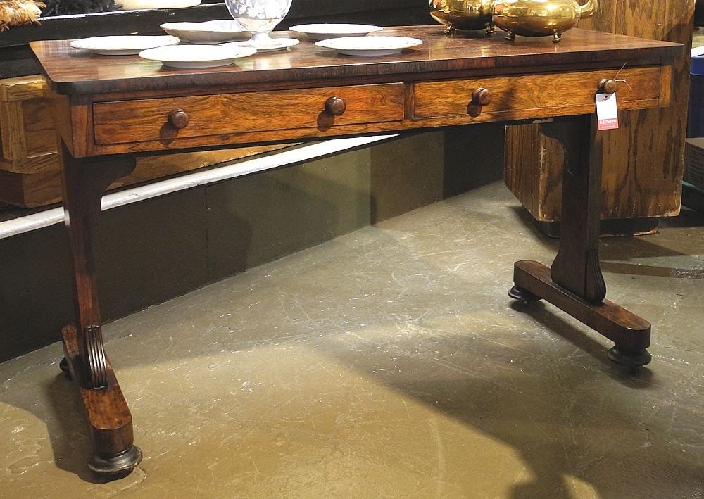 Early Victorian Rosewood Sofa Table, 28 5/8 x 48 x 24 3/8". (1 of 3)