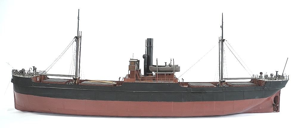 Steam Powered Metal Model of Australian Tramp Steamer C.1910, 12 1/2 x 35 x 5 1/4". (1 of 7)