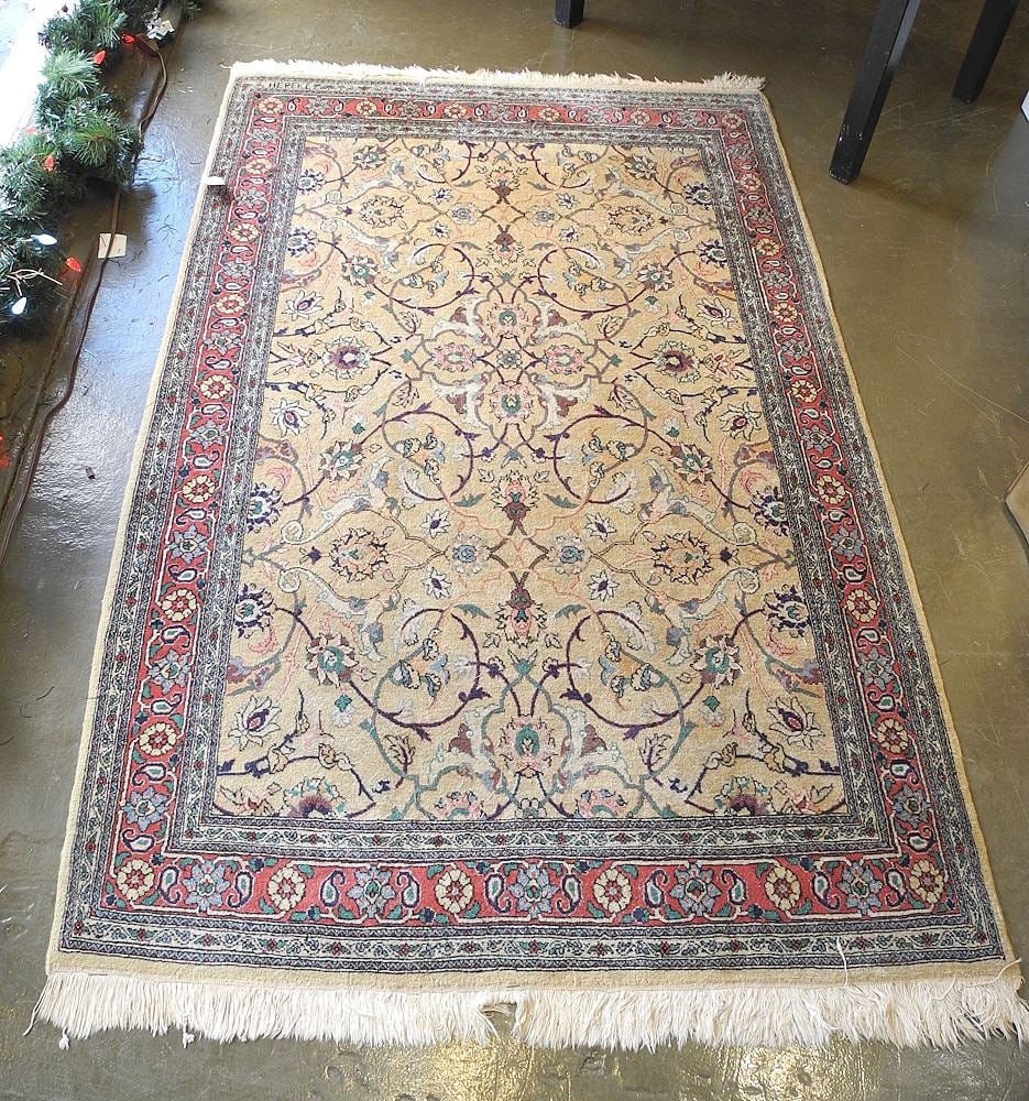 Hand Knotted Persian Carpet signed Hereke, Approximately 4' x 6'8". (1 of 7)