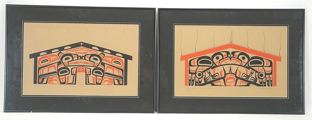 4 Serigraphs (PP) signed Roy Henry Vickers, 11 5/8 x 18 3/8", "Houses of...Series". (1 of 12)