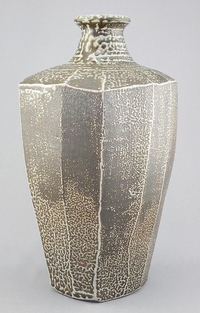 Polygonal Stoneware Vase with Impressed Mark of Wayne Ngan, 12 3/8 "h. (1 of 6)