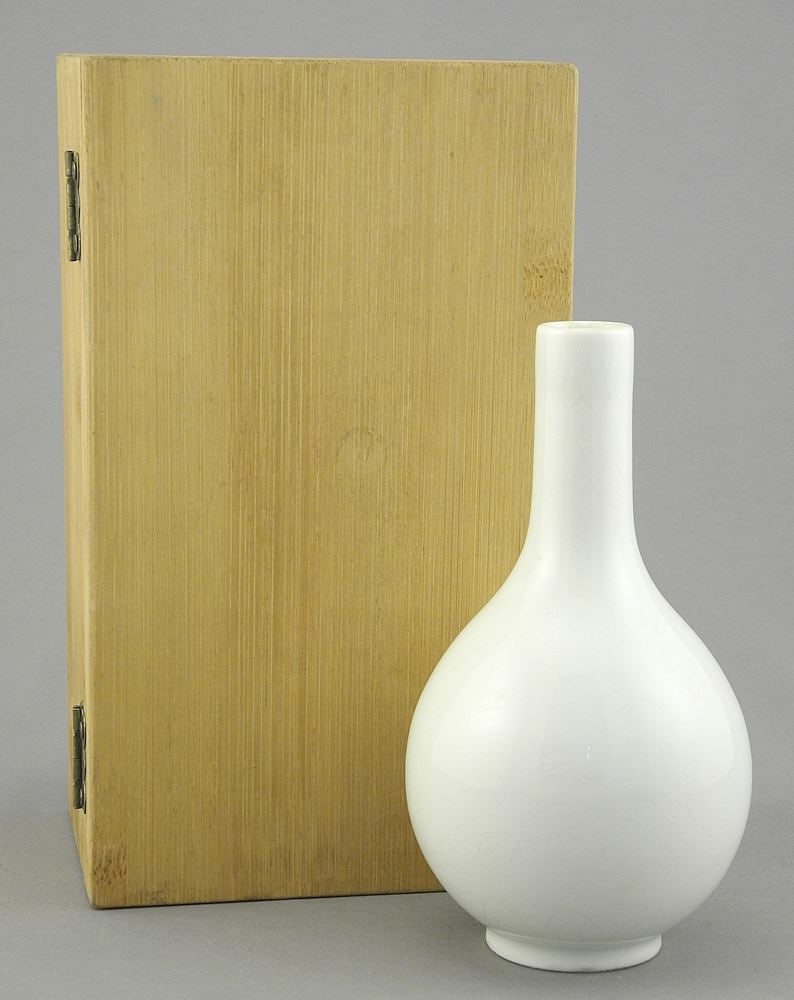 Chinese Qingbai Porcelain Vase with Incised Decoration (with box), 5 1/4"h. (1 of 4)