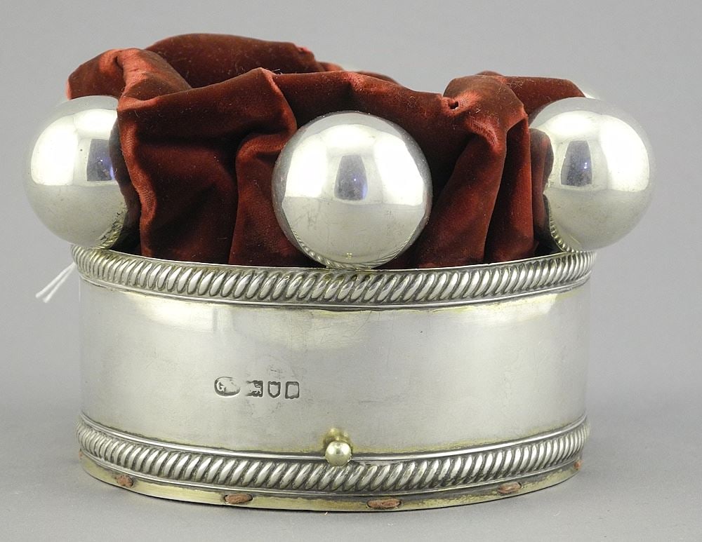 Hallmarked Silver Coronation Coronet , 3 1/8 x 5 1/2" Diameter, 265g. (1 of 7)