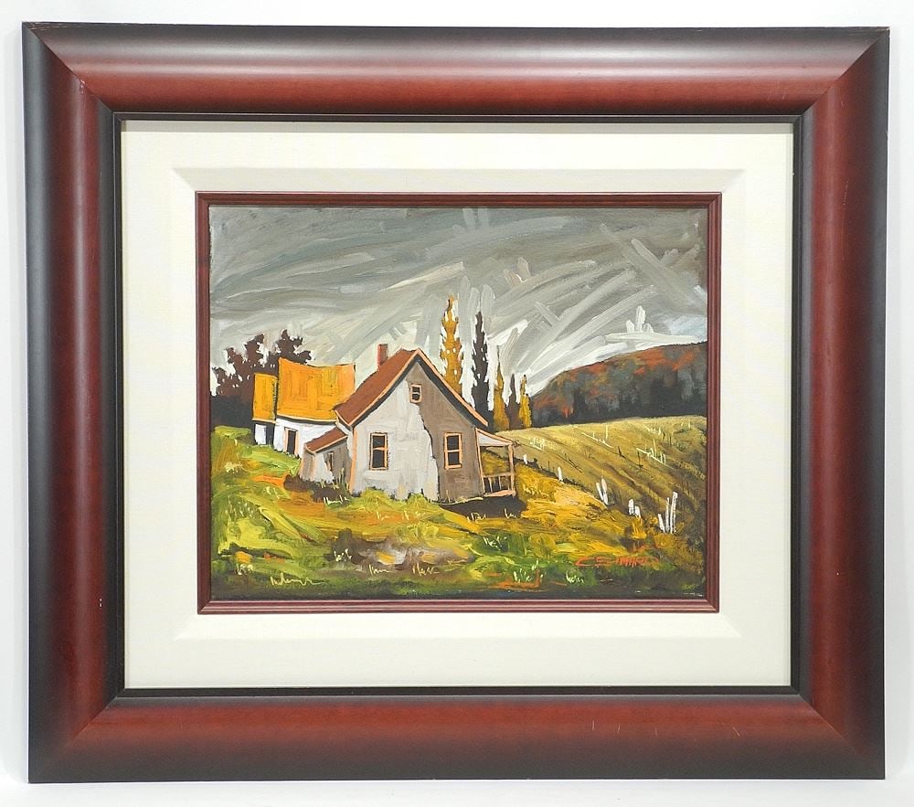Oil on Canvas signed C.(Claude) Simard, 16 x 20", "Abandonee (Charle voix)".: Oil on Canvas signed C.(Claude) Simard, 16 x 20", "Abandonee (Charle voix)".