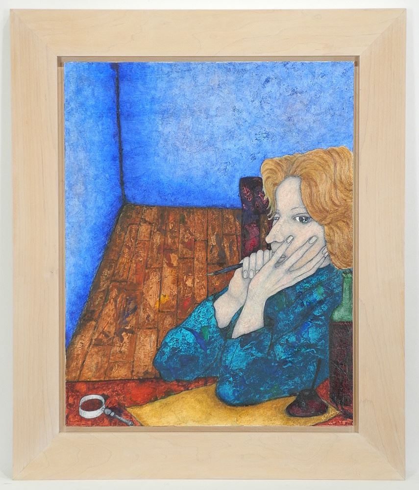 Oil on Board signed Regehr (Duncan) , 24 x 19", "The Poet".: Oil on Board signed Regehr (Duncan) , 24 x 19", "The Poet".