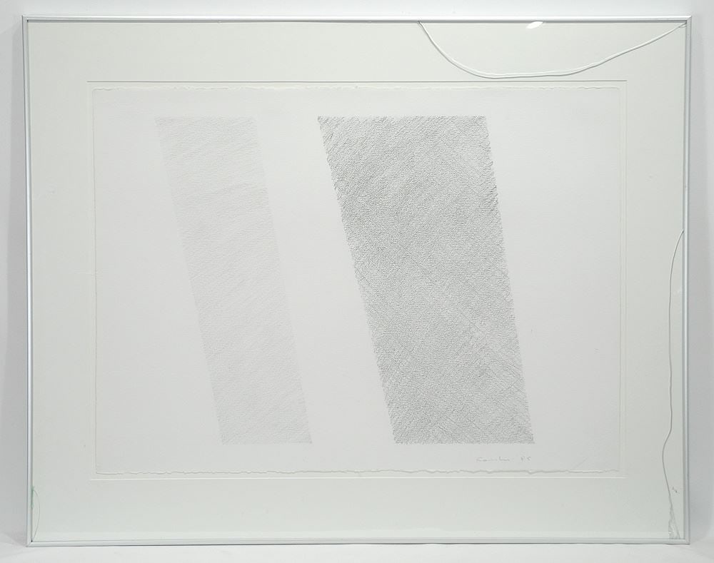 Lithograph signed (Yves) Gaucher'95, Sheet 22 x 30 1/4", "Minimalist Composition" (glazing note (1 of 5)