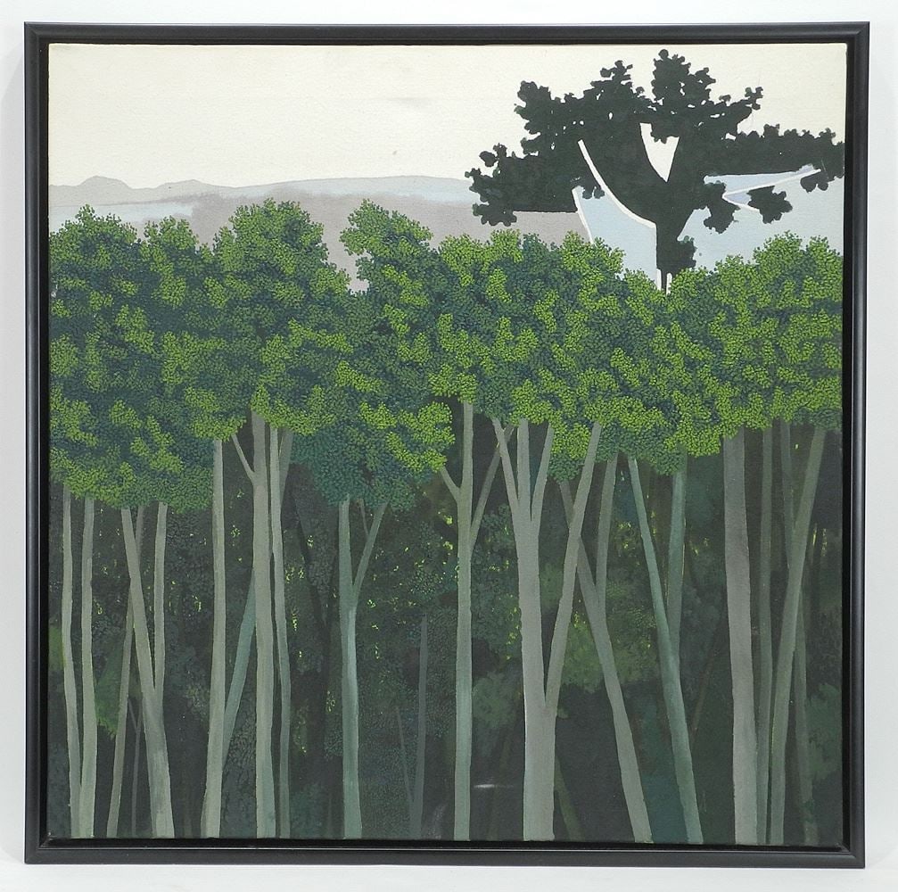 Oil on Canvas Attributed to John Nico (NZ), 24 x 24", "Mountain Eden": Oil on Canvas Attributed to John Nico (NZ), 24 x 24", "Mountain Eden"