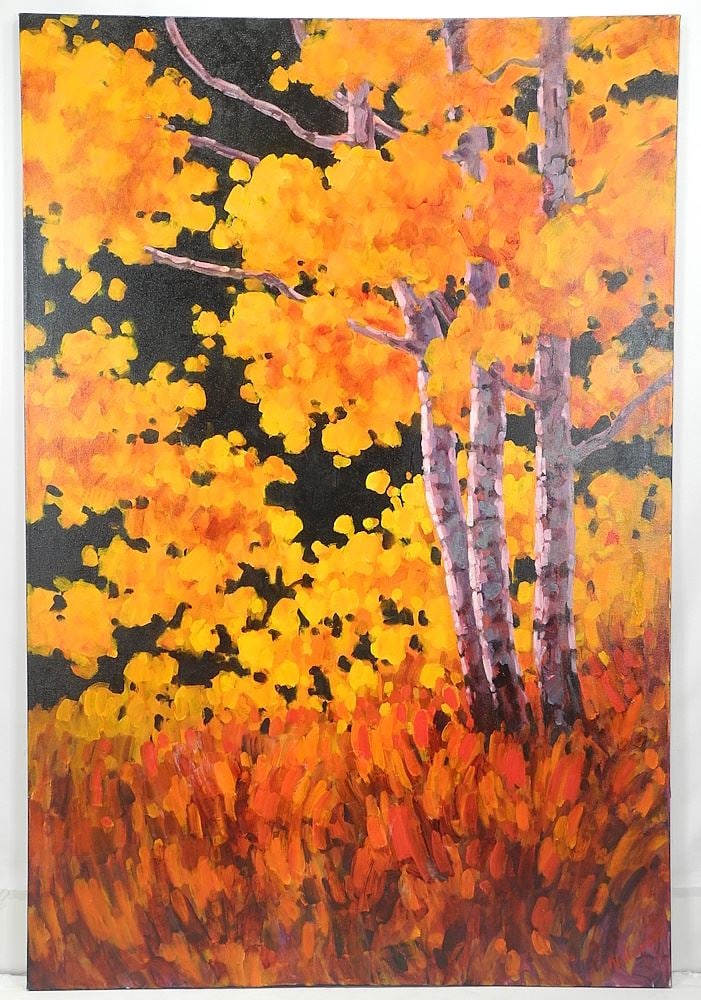 Acrylic on Canvas signed K (Ken) Gillespie, 60 x 40", "Okanagan Autumn". (1 of 4)