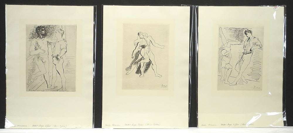 Pablo Picasso (3) "Ballet Sergehifer (Paris Opera): Lithographs, 10 1/2 x 7 1/2". (1 of 7)