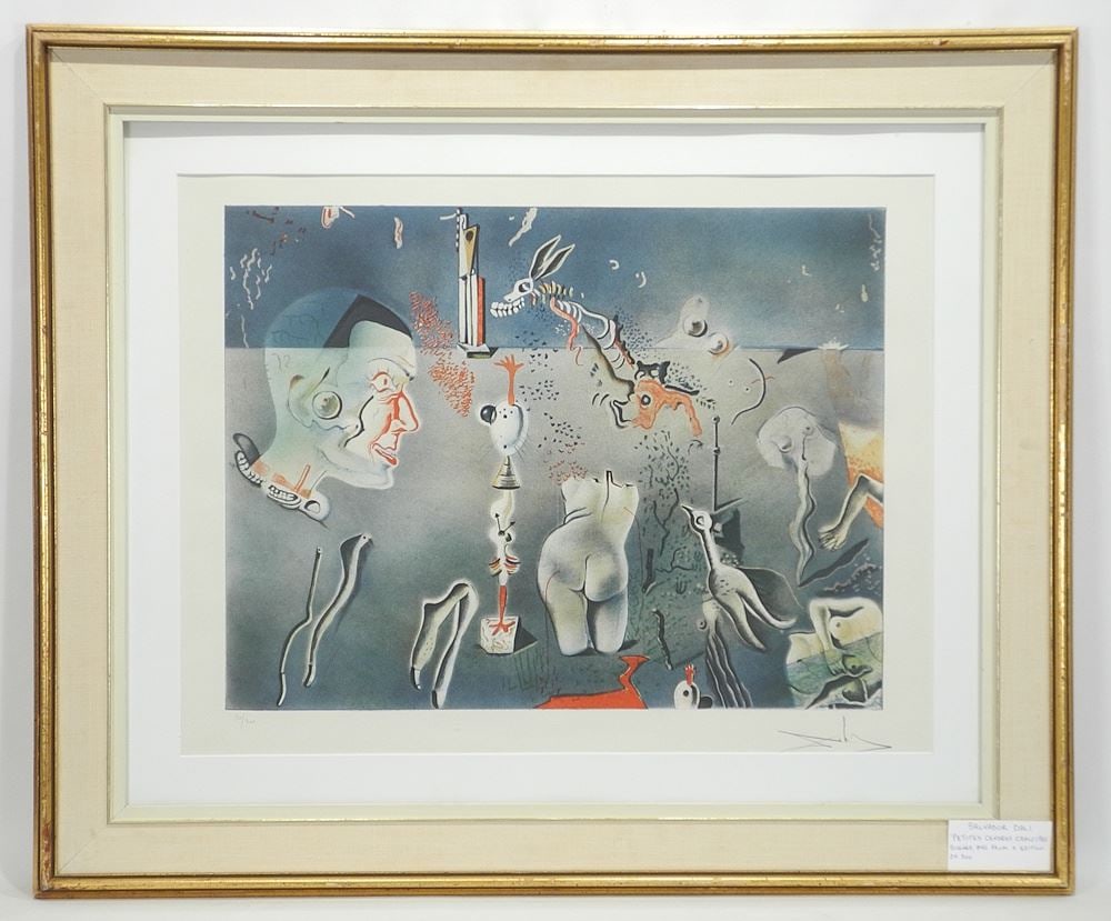 Lithograph signed (Salvador) Dali, 20 x 26", "Petites Cendres Cenicitas " #50/300. (1 of 6)