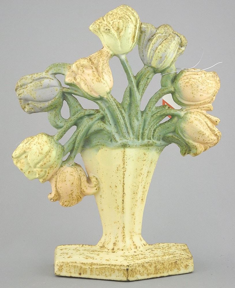 Vintage Cast Iron "Bouquet" Door Stop, 9 1/8"h.: Vintage Cast Iron "Bouquet" Door Stop, 9 1/8"h.