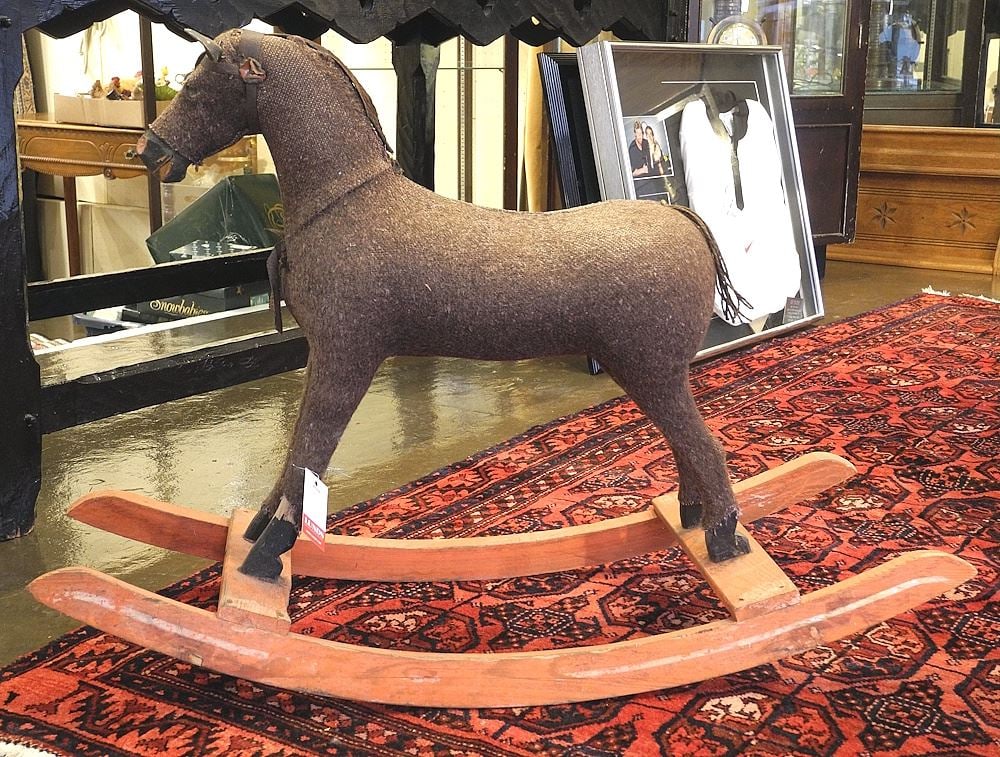 Antique Rocking Horse, 34"L.: Antique Rocking Horse, 34"L.