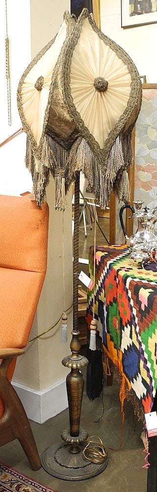 Contemporary Floor Lamp with Handmade Shade.: Contemporary Floor Lamp with Handmade Shade.