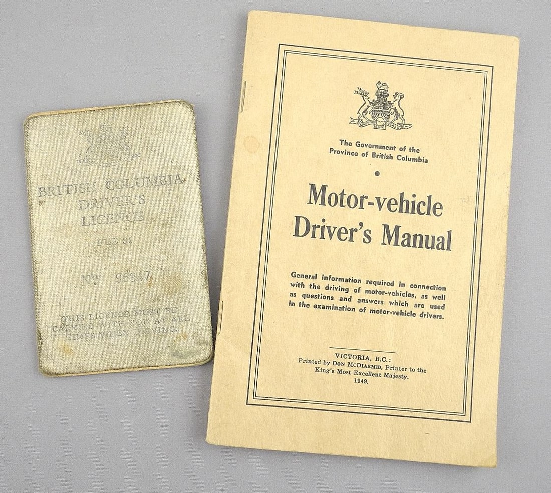 1926 British Columbia Drivers License Archibald Logie.: 1926 British Columbia Drivers License Archibald Logie.