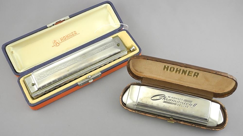 Two Hohner Harmonicas: Chromonicall Deluxe & 64 Chromonicas with Cases. (1 of 3)