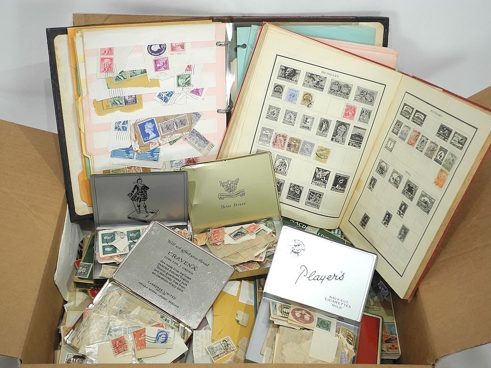 Worldwide Stamp Collection of 1000s in Albums/Stock Books/Tins & Loose, 1800's to Recent. (1 of 3)