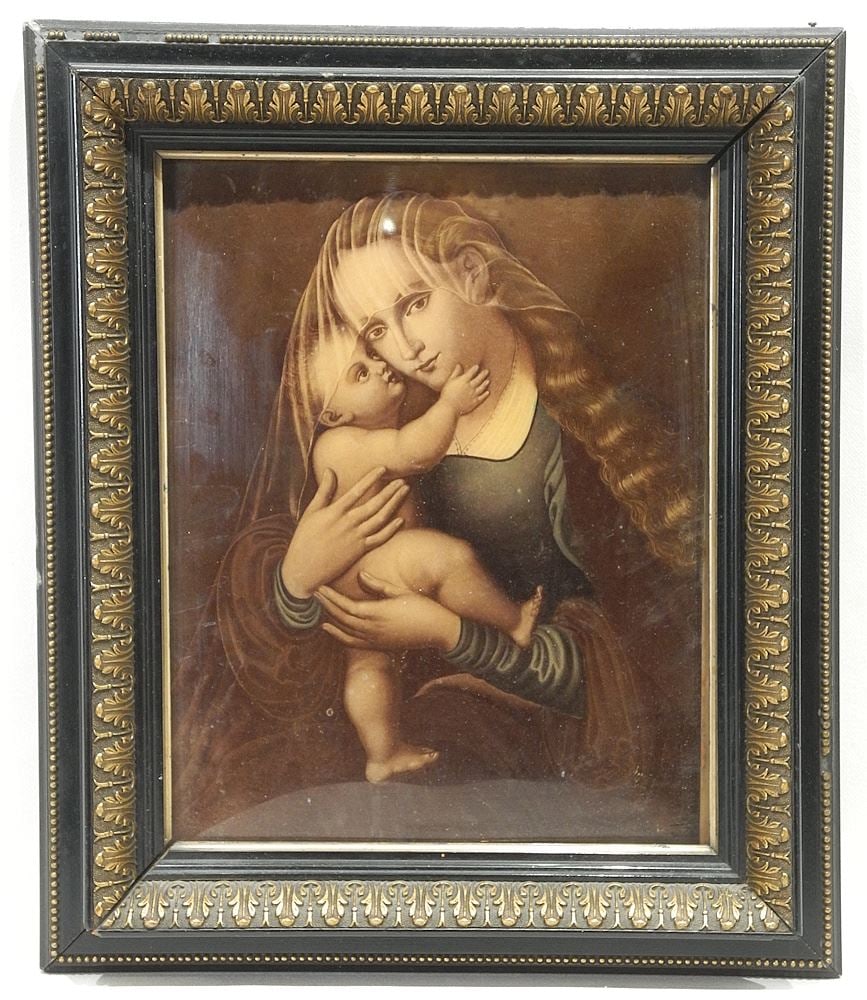 Crystolean Depicting The Virgin & Child After Cranach, 9 1/4 x 7 1/4".: Crystolean Depicting The Virgin & Child After Cranach, 9 1/4 x 7 1/4".