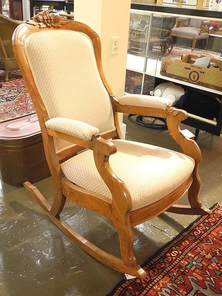 19th C. Walnut Rocking Chair, 37 1/2 "h. (1 of 2)