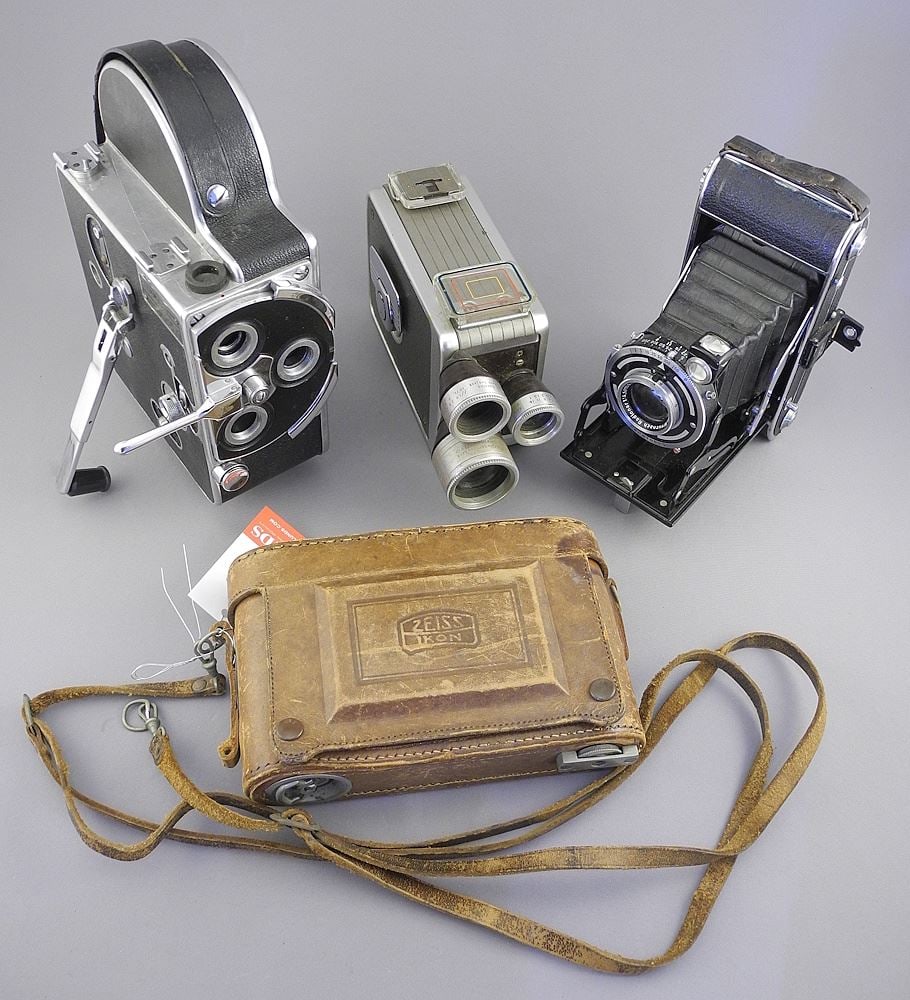 Four Cameras: Two Film Paillard Bolex & Brownie with Prontor & Zeis Icon. (1 of 4)