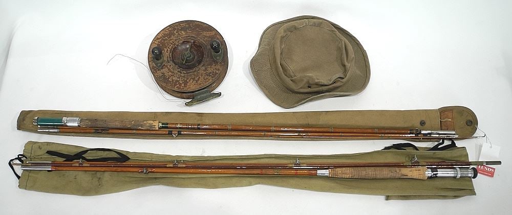Fishing Interest: Chinook Reel/ Montague & Sea King Split Cane Rods/ Filson Hat. (1 of 3)