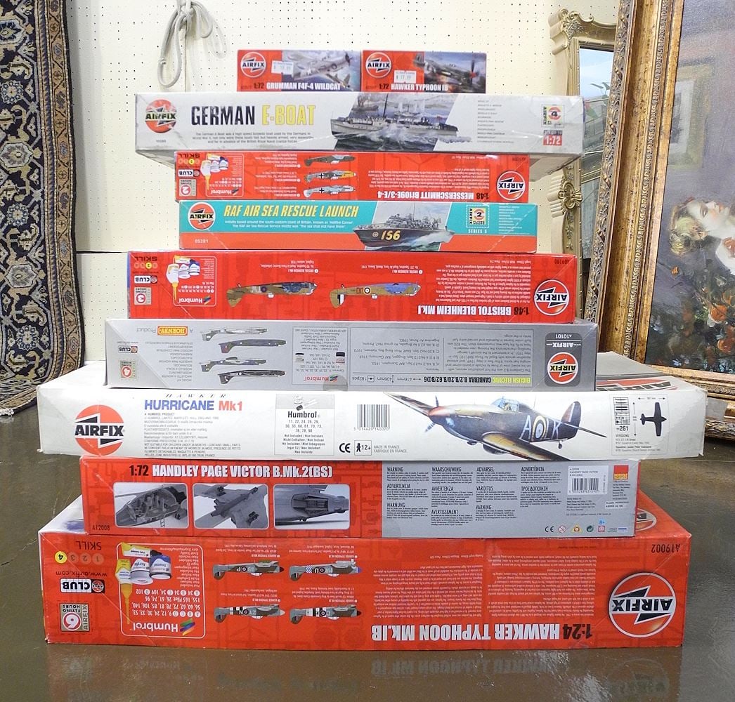 Collection of Airfix Planes & Ship Model Kits (approx. 10/as found). (1 of 2)