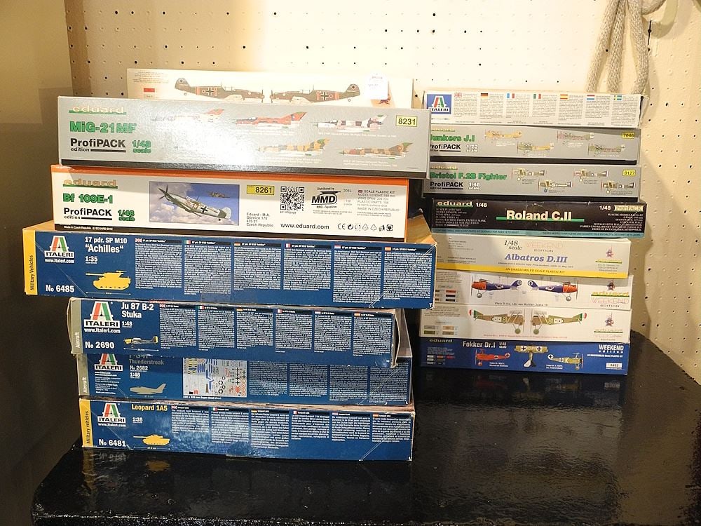 Collection of Eduard + Italeri Plane Model Kits (approx.22/as found). (1 of 2)