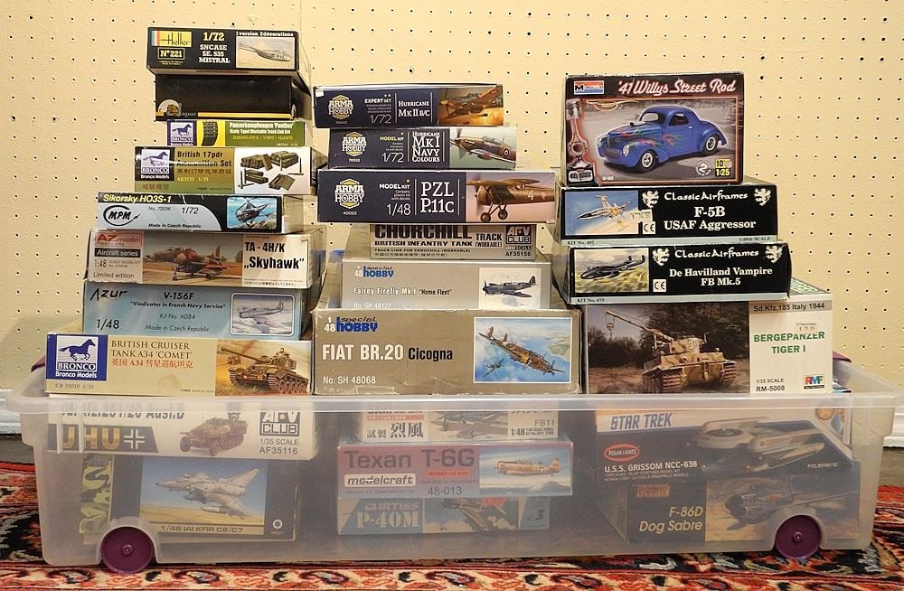 Collection of Various Model Kits: Heller/Monogram/48 Hobby/AZ Model/ Bronco (approx. 25/as foun (1 of 3)