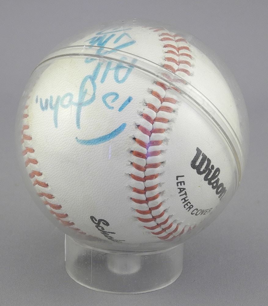 Encased Baseball Autographed by Dave Stieb. (1 of 3)