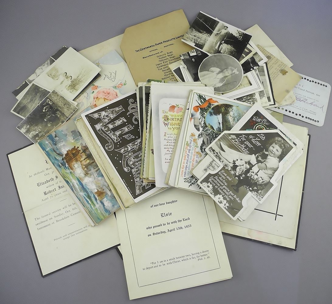 Collection of Vintage/Antique Postcards / Funeral Obits / Photos / Various. (1 of 3)