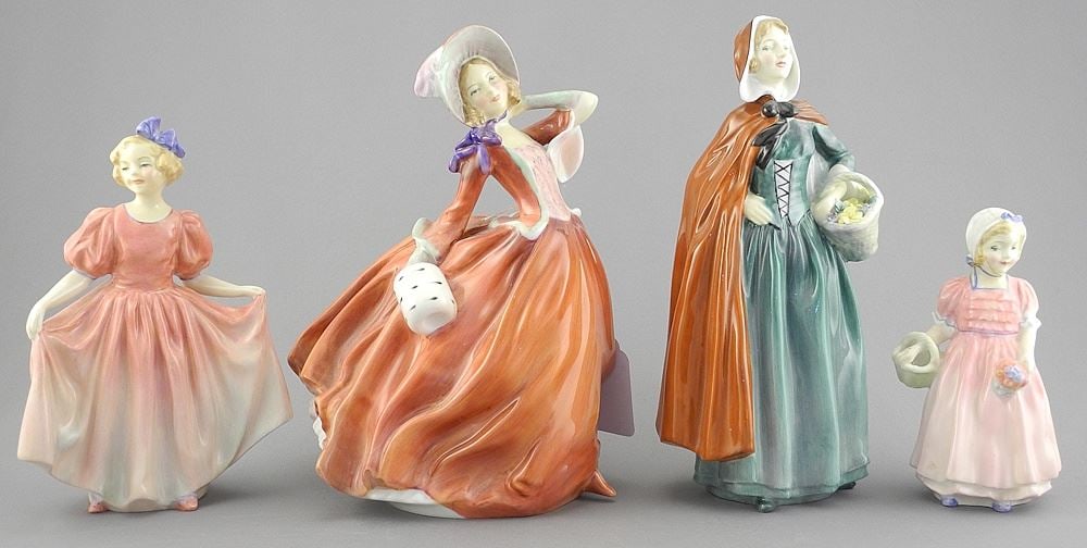 Four Royal Doulton Figurines: HN2032 /1934/28/1677.: Four Royal Doulton Figurines: HN2032 /1934/28/1677.