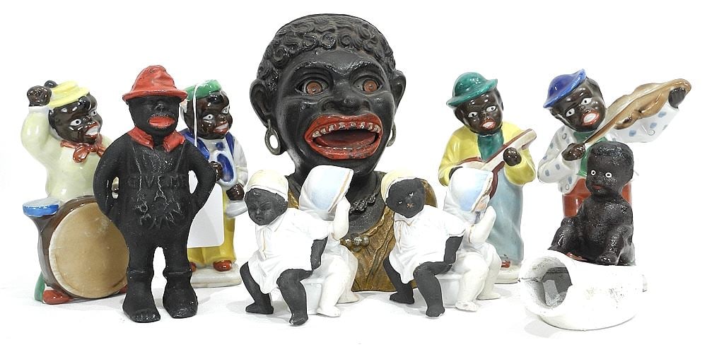 Collection of Black Americana Cast Iron & Porcelain Figures, 3 1/4 - 6 3/4"h. (1 of 3)