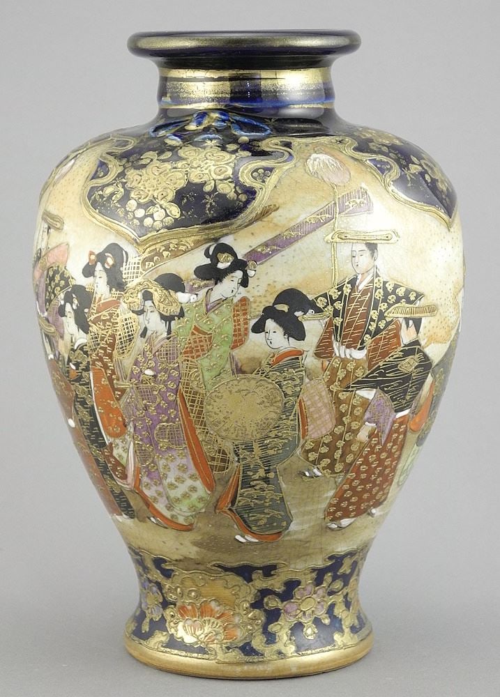 Japanese Satsuma Vase, 7 1/4"h.: Japanese Satsuma Vase, 7 1/4"h.
