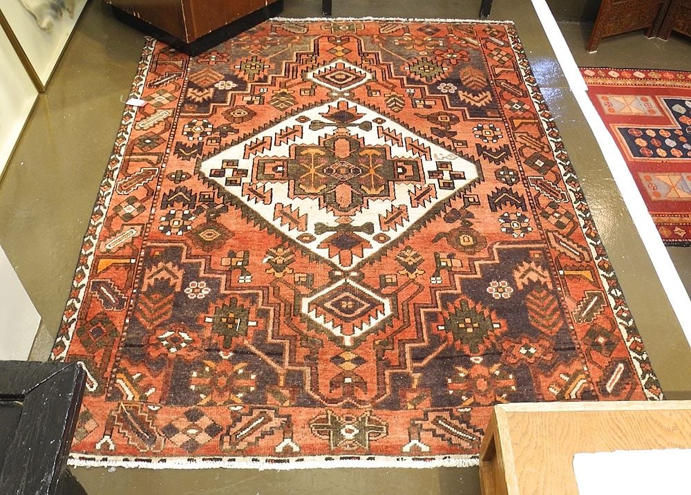 Hand Knotted Bakhtyar Carpet Approximately 5' x 6'7".: Hand Knotted Bakhtyar Carpet Approximately 5' x 6'7".