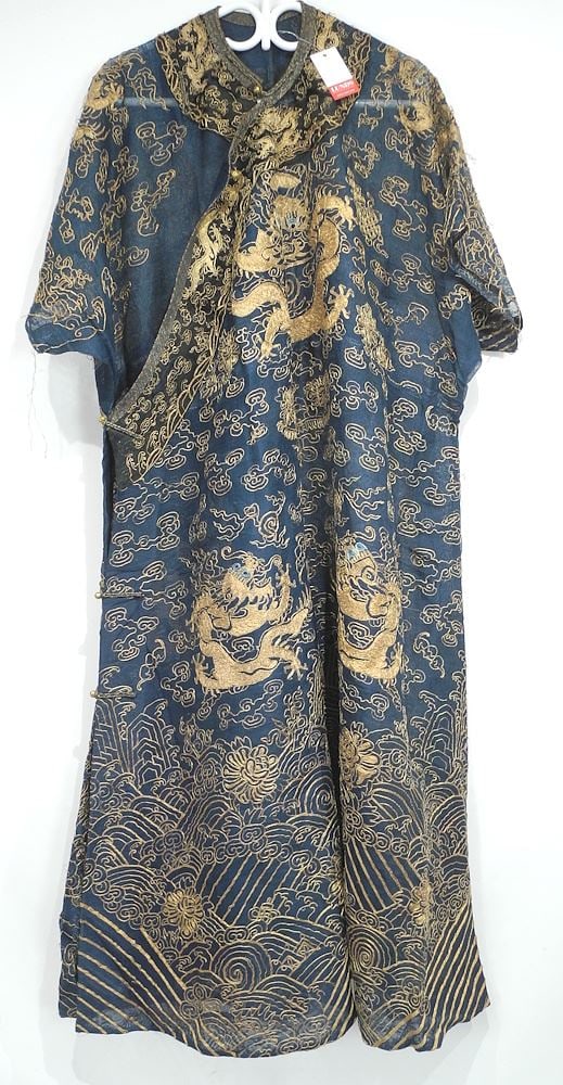 Qing Embroidery Gauze Robe, 46"h.: Qing Embroidery Gauze Robe, 46"h.