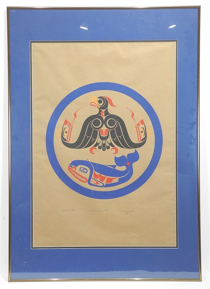 Pair of Serigraph signed Hupquatchew (Ron Hamilton), 30 x 21", "Poo Witsa " & "Teetskint Hyoetlik" # (1 of 6)