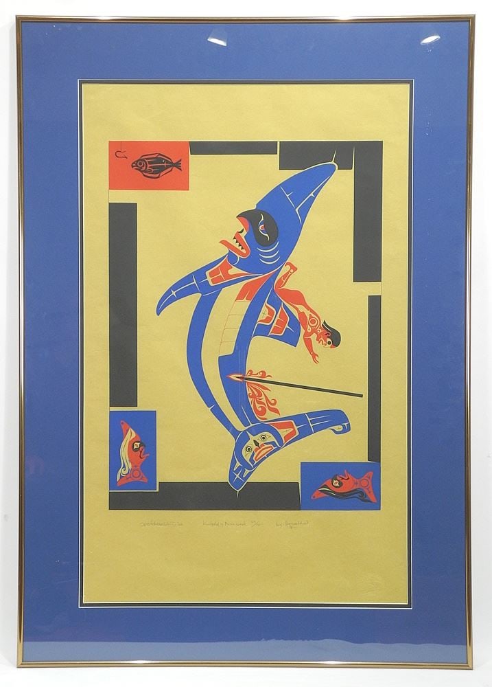 Pair of Serigraphs signed Hupquatchew (Ron Hamilton), "Kwatyaht & Mamasiyik" #39 (1 of 6)
