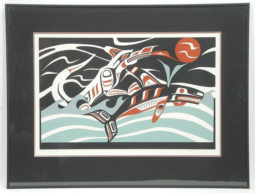 Serigraph signed Patrick Amos, 13 5/8 x 20 3/4", "Super Natural White Wolf". (1 of 3)