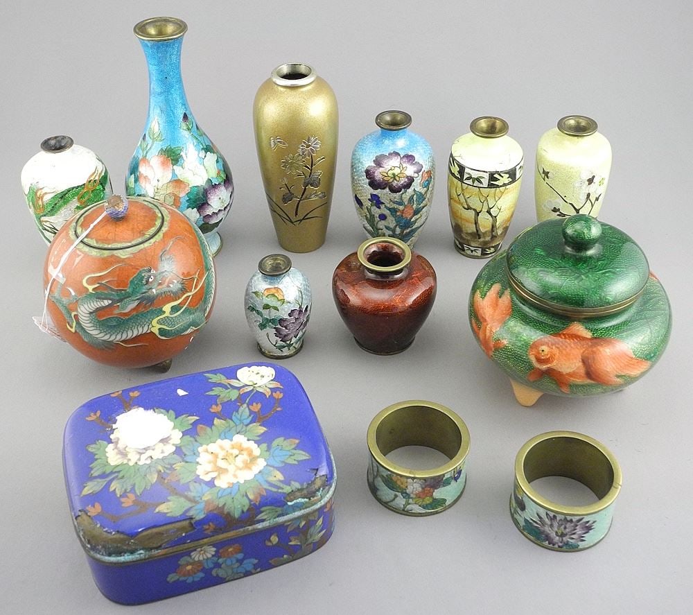 Collection of Asian Cloisonne & Enamel Small Wares (condition noted) (1 of 3)