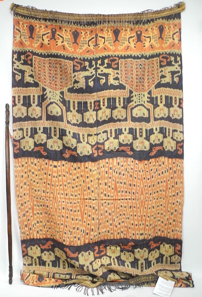 East Sumba Ikat Wall Hanging (41 1/2 x 94") & Ikat Pole, 41 3/4"L (1 of 5)