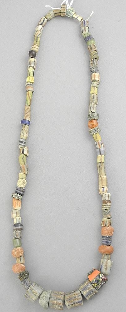 Phoenician Glass Bead Necklace, 22"L. (1 of 3)